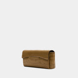 Pochette Soft Croco T-Clutch - TOTEME - Cuir - Kaki
