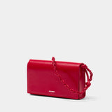 Wallet On Chain Tangle - Jil Sander - Cuir - Rouge