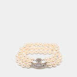 Collier Graziella Three Row Pearl - Vivienne Westwood - Métal - Ivoire