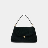 Sac Porté Épaule T-Lock Satchel - TOTEME - Cuir - Noir