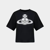 T Shirt Paris Orb Box - Vivienne Westwood - Coton - Noir