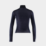 T-Shirt Moon Fleece Ls - Marine Serre - Synthétique - Noir