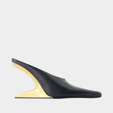 Mules Boomerang 105mm Wedge - Alexander Wang - Cuir - Noir
