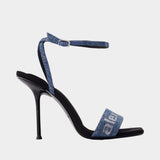 Escarpins Julie Billboard 105mm - Alexander Wang - Coton - Bleu
