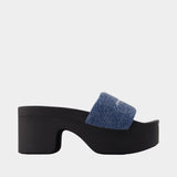 Sandales Aw Denim Hotfix Platform - Alexander Wang - Coton - Bleu