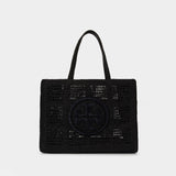 Cabas Ella Large - Tory Burch - Raphia - Noir