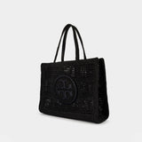 Cabas Ella Large - Tory Burch - Raphia - Noir