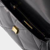 Sac À Main Kira Diamond Top Handle - Tory Burch - Cuir - Noir