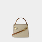 Sac À Main Lee Radziwill Petite Double - Tory Burch - Cuir - Crème