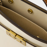 Sac À Main Lee Radziwill Petite Double - Tory Burch - Cuir - Crème