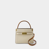 Sac À Main Lee Radziwill Petite Double - Tory Burch - Cuir - Crème
