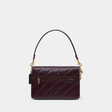 Sac Porté Épaule Quilted Glazed Tabby With Chain - Coach - Cuir - Bordeaux