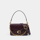 Sac Porté Épaule Quilted Glazed Tabby With Chain - Coach - Cuir - Bordeaux