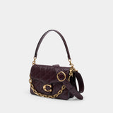 Sac Porté Épaule Quilted Glazed Tabby With Chain - Coach - Cuir - Bordeaux