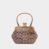 Sac À Bandoulière Crystal Signature Kisslock - Coach - Cuir - Marron