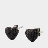 Boucles D'oreilles Balloon Heart Pave - Marc Jacobs - Métal - Noir