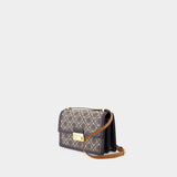 Sac Porté Épaule T Monogram - Tory Burch - Cuir - Bleu