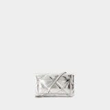 Wallet On Chain Kira Diamond - Tory Burch - Cuir - Argenté