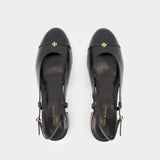 Sandales Cap Toe - Tory Burch - Cuir - Noir