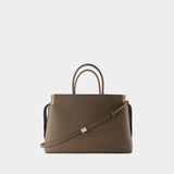 Sac À Main Mercer Large Satchel - Tory Burch - Cuir - Kaki