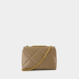 Sac Kira Diamond Small Convertible - Tory Burch - Cuir - Beige