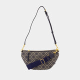 Sac À Bandoulière T-Monogram Belt - Tory Burch - Coton - Bleu
