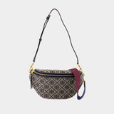 Sac À Bandoulière T-Monogram Belt - Tory Burch - Coton - Bleu