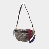 Sac À Bandoulière T-Monogram Belt - Tory Burch - Coton - Bleu