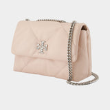 Sac Kira Diamond Small Convertible - Tory Burch - Cuir - Rose