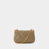 Sac Kira Diamond Mini - Tory Burch - Cuir - Beige
