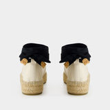 Espadrilles Cap Toe - Tory Burch - Cuir - Blanc