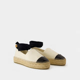 Espadrilles Cap Toe - Tory Burch - Cuir - Blanc