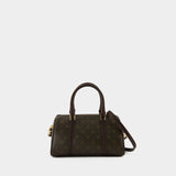 Sac À Main T-Monogram Mini Barrel - Tory Burch - Coton - Marron