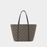Cabas T-Monogram - Tory Burch - Coton - Bleu