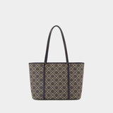 Cabas T-Monogram Small - Tory Burch - Coton - Bleu