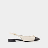 Sandales Cap Toe - Tory Burch - Cuir - Blanc