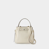 Sac À Main Romy Pebbled - Tory Burch - Cuir - Blanc