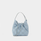 Sac Porté Épaule Fleming Mini - Tory Burch - Coton - Bleu