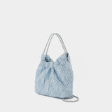 Sac Porté Épaule Fleming Mini - Tory Burch - Coton - Bleu