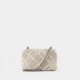 Sac Porté Épaule Kira Mini Flap - Tory Burch - Coton - Blanc