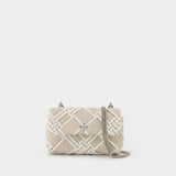 Sac Porté Épaule Kira Mini Flap - Tory Burch - Coton - Blanc
