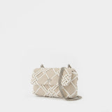 Sac Porté Épaule Kira Mini Flap - Tory Burch - Coton - Blanc
