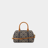 Sac À Main T-Monogram Mini Barrel - Tory Burch - Coton - Bleu