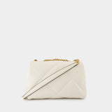 Sac Kira Diamond Small Convertible - Tory Burch - Cuir - Blanc