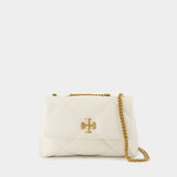 Sac Kira Diamond Small Convertible - Tory Burch - Cuir - Blanc
