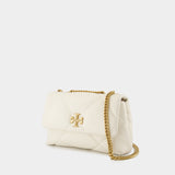 Sac Kira Diamond Small Convertible - Tory Burch - Cuir - Blanc