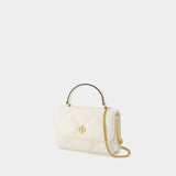 Wallet On Chain Kira Diamond Mini - Tory Burch - Cuir - Blanc