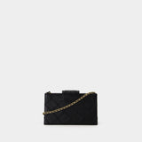 Wallet On Chain Fleming Mini - Tory Burch - Cuir - Noir