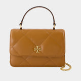 Wallet On Chain Kira Diamond Mini Top Handle - Tory Burch - Cuir - Marron