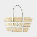 Cabas Ella Straw Small - Tory Burch - Raffia - Blanc